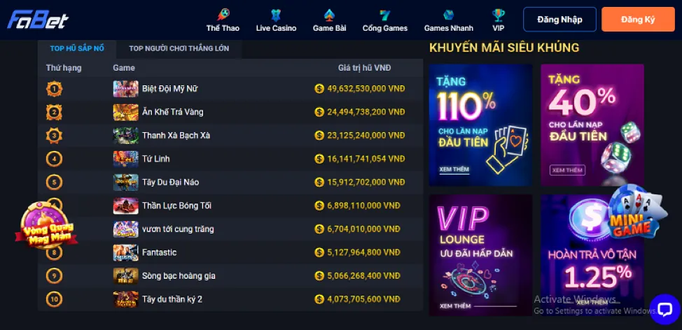 Thưởng nạp tiền kv88 win